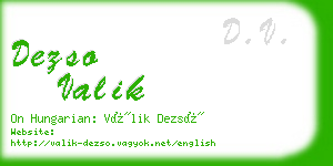 dezso valik business card